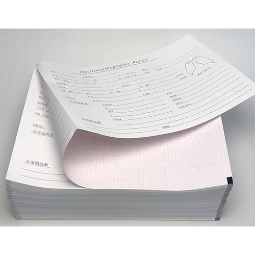 心電図記録紙 折り畳み型・裏面カルテ・方眼線有