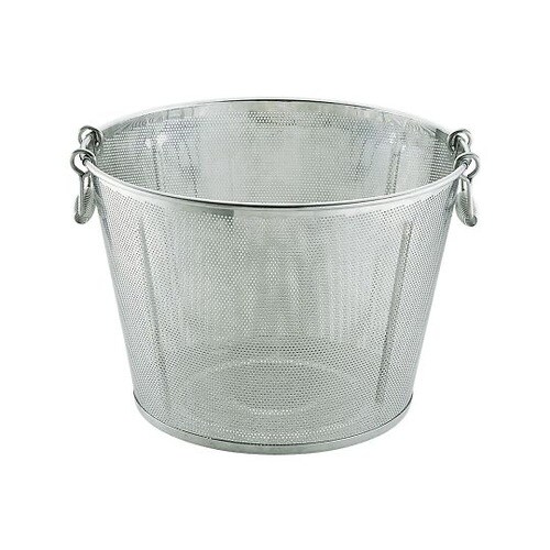 UK18−8パンチング平底深型揚げざる