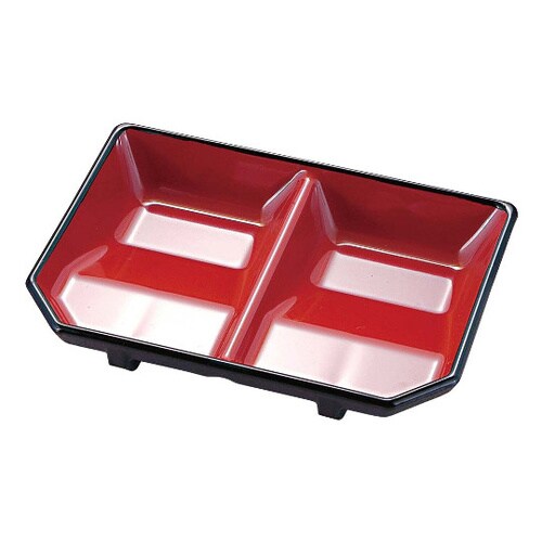 耐熱ABS 二種タレ皿 朱天黒