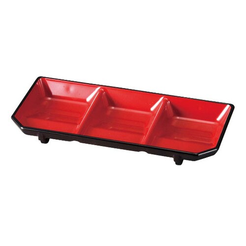 耐熱ABS 三種タレ皿 朱天黒