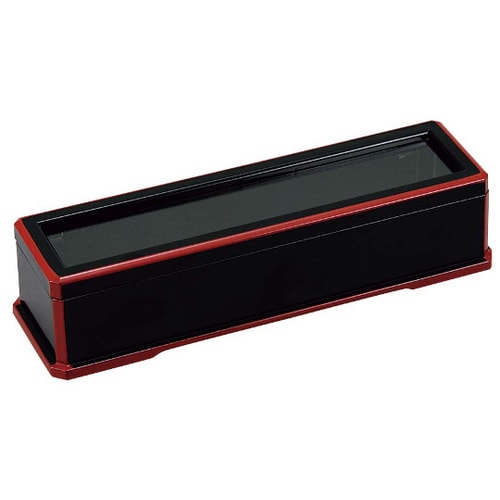 ABS コンパクト箸箱 黒渕朱