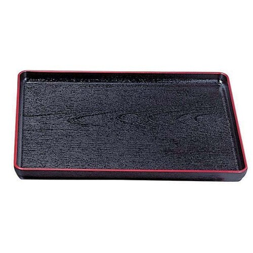 耐熱ABS 大寿木目盆SL 黒天朱 尺3