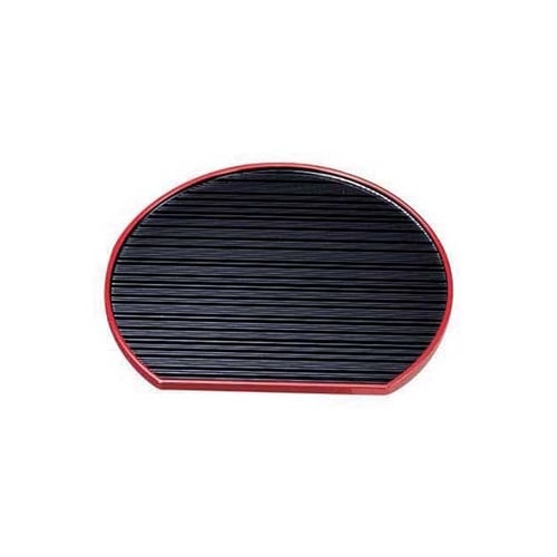 ABS 乱引半月盆 黒渕天朱 尺2