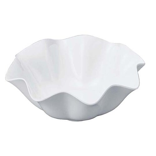 ニューホワイト ウェーブ丸盛鉢 18cm