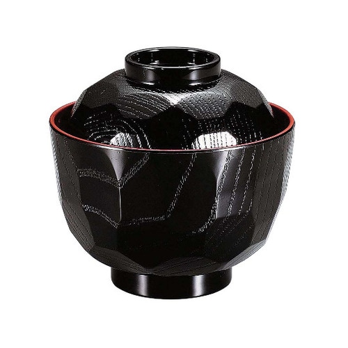 耐熱ABS ニュー亀甲小吸椀 黒内朱