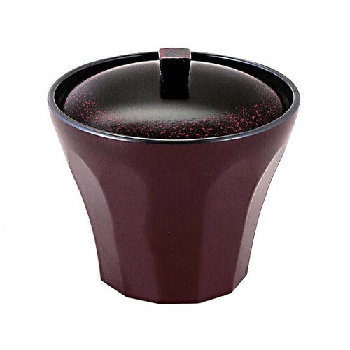 耐熱ABS 荒彫小町カップ 漆刻/溜内黒 3.1寸