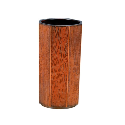 八角木目箸立 栃天黒 小