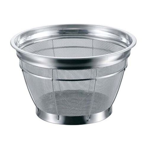 カラーバー付 米揚ザル 荒目 27.5cm 黄