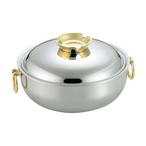 電磁 しゃぶしゃぶ鍋 真鍮柄(蓋付)25cm