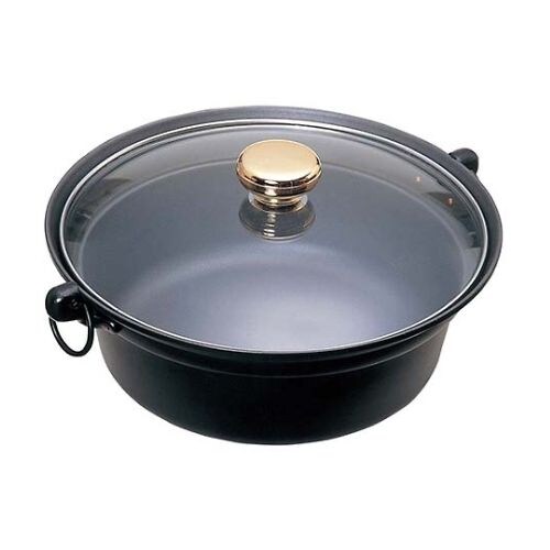 アルミ合金しゃぶ鍋 ガラス蓋付