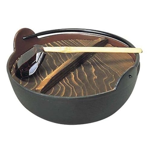 五進 鉄 田舎鍋 33cm 杓子付 (E−17)