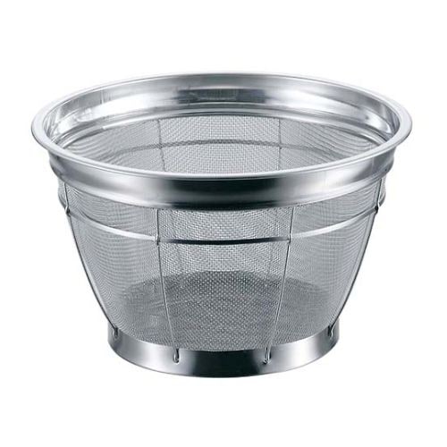 カラーバー付 米揚ザル 普通目 33cm 青