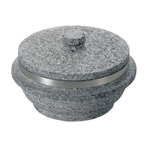 長水 遠赤 石焼釜(石蓋付)補強リング付 15cm