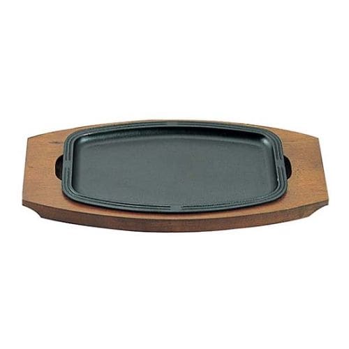 アサヒ 鉄 ステーキ皿 A−120−33 長角筋入