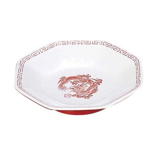 中華食器 瑞祥 八角皿 CA−30 外赤内白