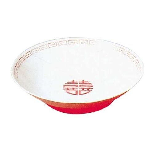 中華食器 瑞祥 冷麺皿 CA−20 外赤内白