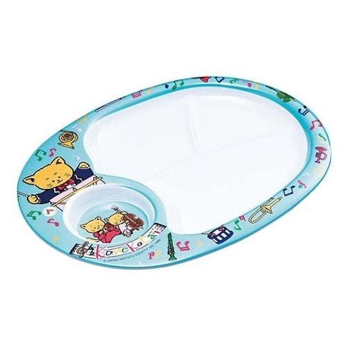 ランチ皿 こねこたい ブルー