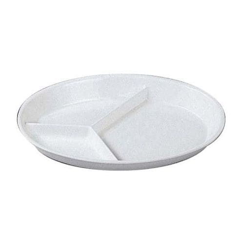 給食用食器 小判 菜皿 3ツ切 白