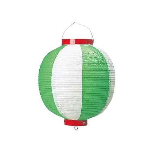 丸 ビニール提灯 9号 緑/白