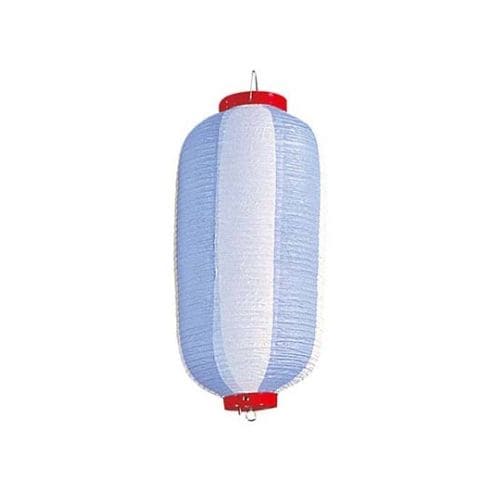 長 ビニール提灯 9号 青/白