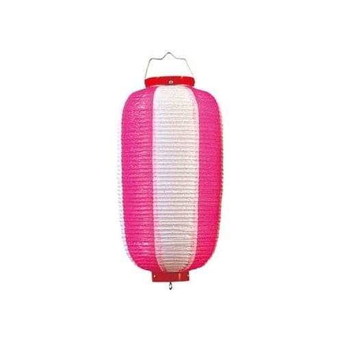 長 ビニール提灯 9号 ピンク/白