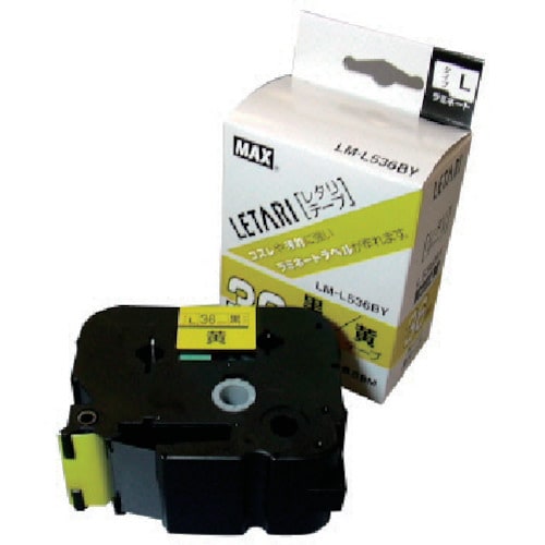 ビーポップミニ 36mm幅テープ 黄地黒字