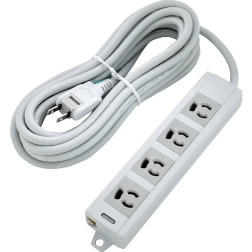 電源タップ 3P抜け止め4個口 5M