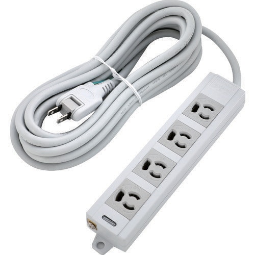 電源タップ 3P抜け止め4個口 10M