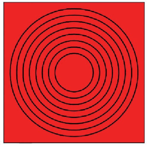 ゲージマーカー円形赤・PPステッカー・10枚組