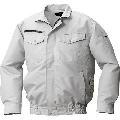 綿・ポリ混紡横ファン空調服 シルバーL