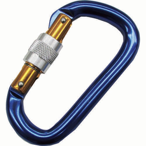 アルミカラビナ環付(ブルー) 線径12mm