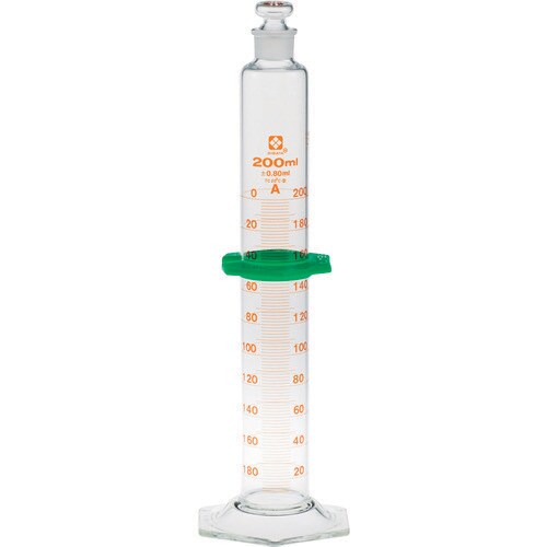 有栓メスシリンダー スーパーグレード 200mL