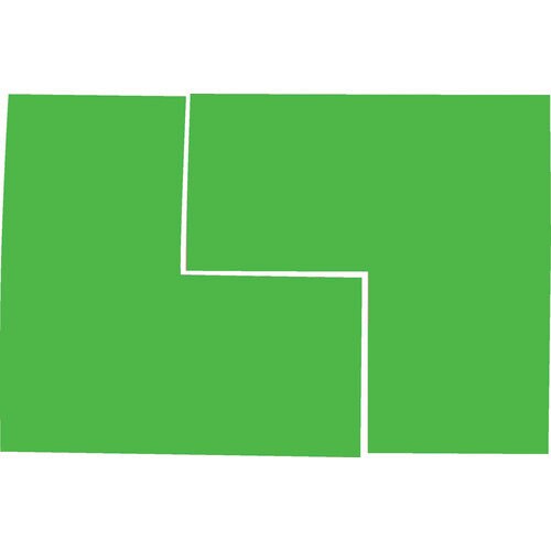 蛍光L字シール グリーン 1シート2枚入