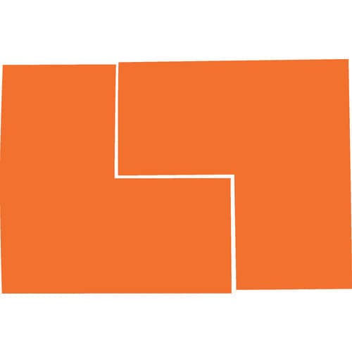 蛍光L字シール オレンジ 1シート2枚入