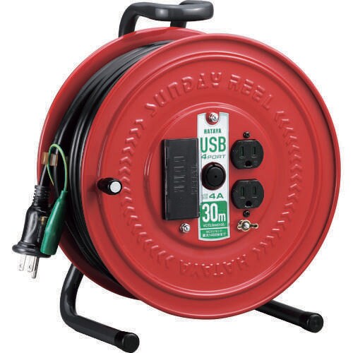 USBポート付コードリール(接地付)