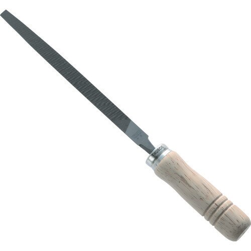 鉄工用ヤスリ 木柄付 三角 中目 刃長250