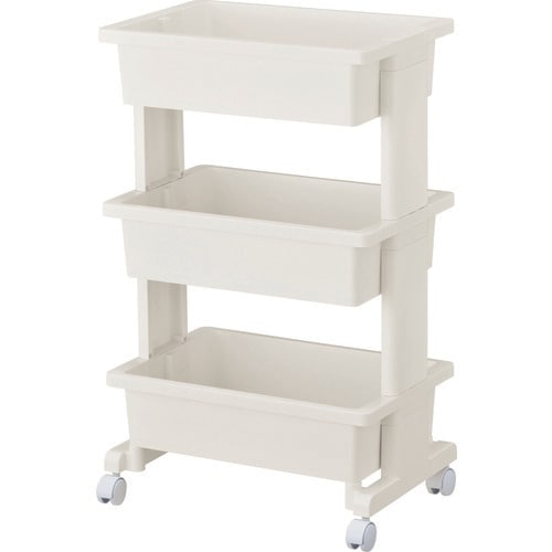 組立式樹脂ワゴン 3段 ホワイト