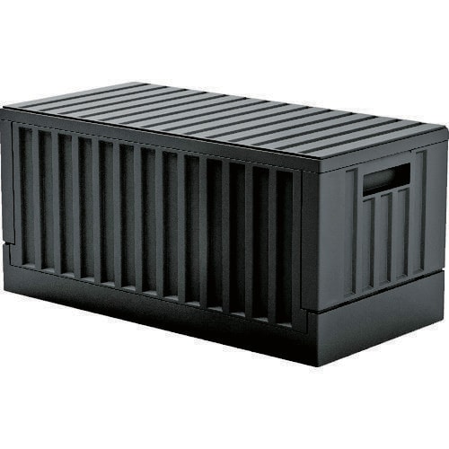 フタ付折りたたみコンテナー 45L ブラック