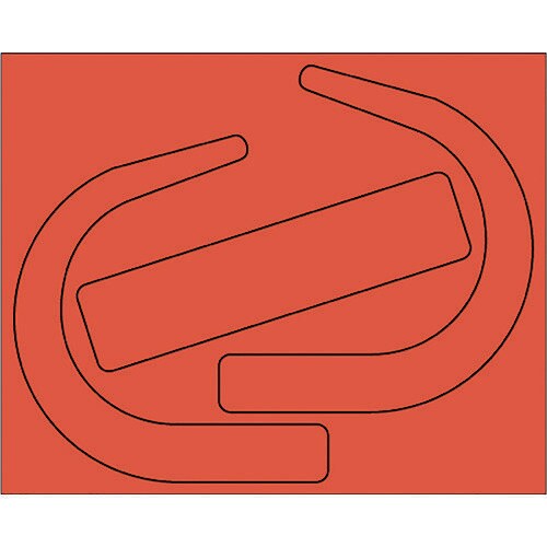 安全帯使用確認ステッカー大 蛍光赤(10枚)