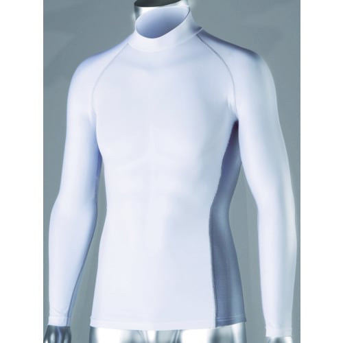 パワーストレッチ長袖ハイネックシャツ WH M