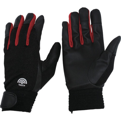 スマホ対応 PU合皮手袋 L