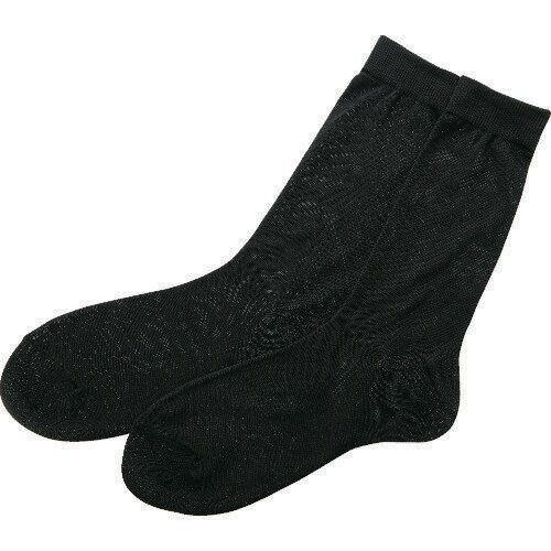 ポリエステル混合靴下 黒 5足組