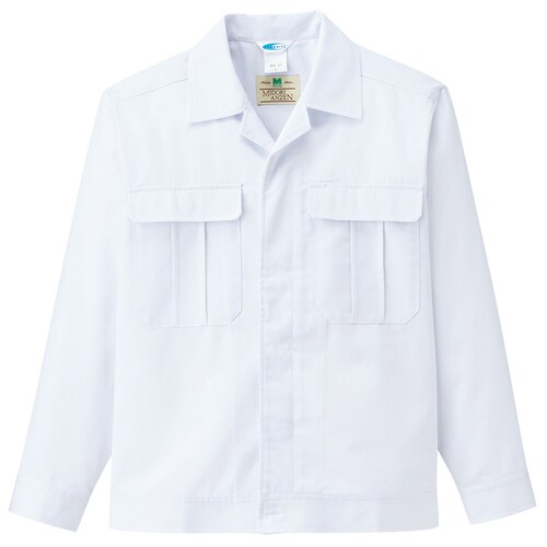 男子長袖ジャンパー厚地MH01上 ホワイト 4L