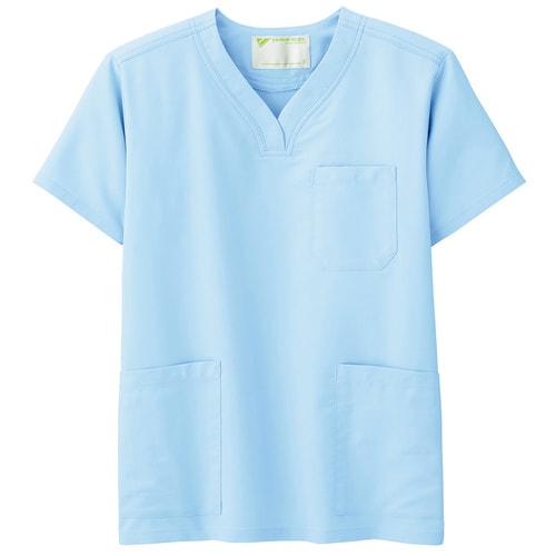 スクラブ VEM1013上 ライトブルー LL