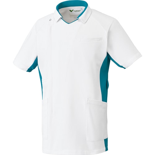 男性用ジャケットVEMG138 白×ターコイズL