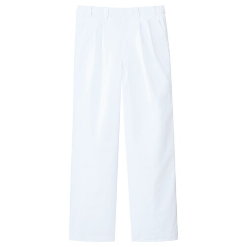 男子厚地スラックス 脇ポケットMH09下 白 S