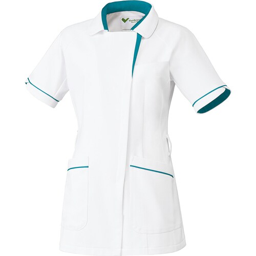 チュニック VEM148上 白×ターコイズ L