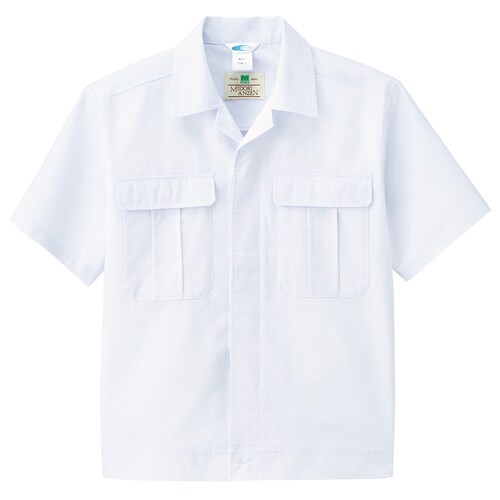 男子半袖ジャンパー薄地 MHS01上 白 4L