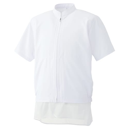 男女共用半袖ブルゾン MHS319W 上 白 SS