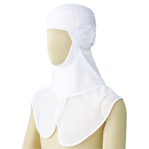 フード ツバ無マスク掛け丸型SH−401W 白 L